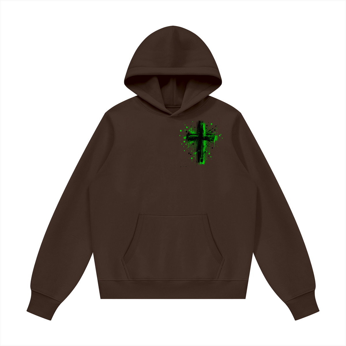 Men's Coloured Splatter Cross Fleece Regular Shoulder Hoodie
