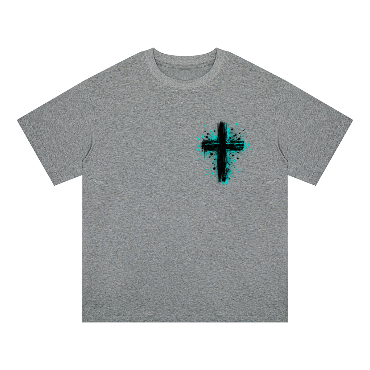 Men's Coloured Splatter Cross Oversized Drop Shoulder T-Shirt