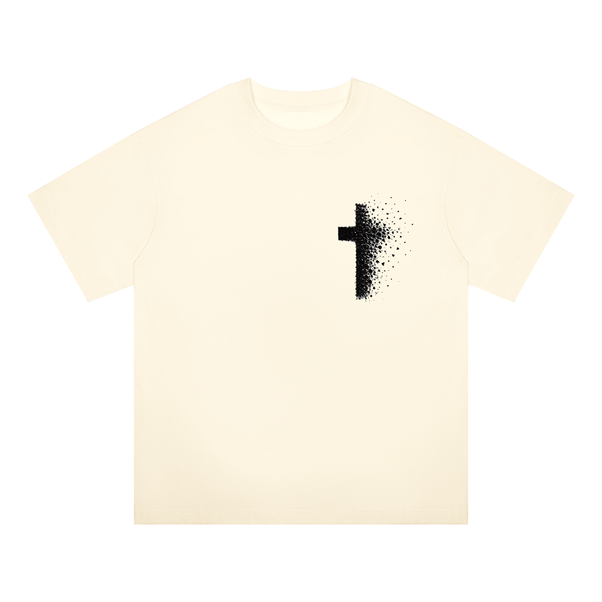 Men's Pixilated Cross Oversized Drop Shoulder T-Shirt