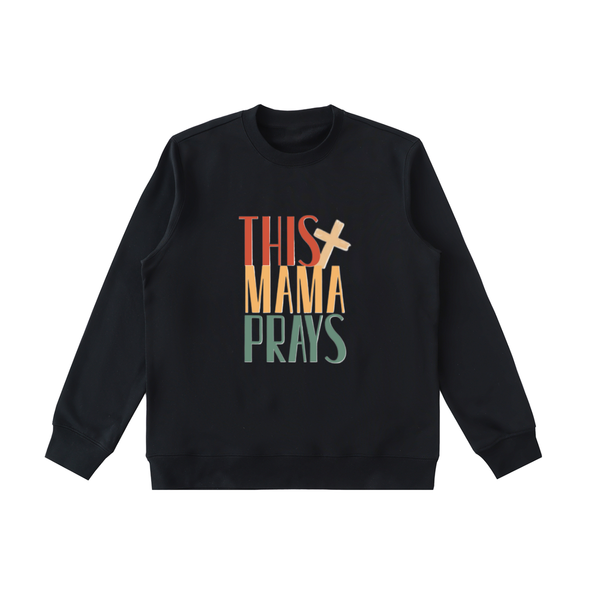 This Mama Prays Essential Heavyweight Crewneck  Sweatshirt