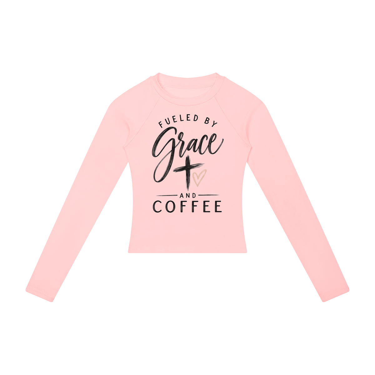 Fueled by Grace & Coffee Women’s Slim Raglan Long Sleeve T-Shirt