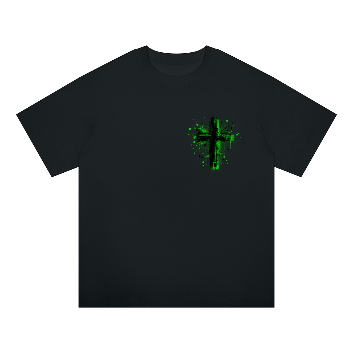 Men's Coloured Splatter Cross Oversized Drop Shoulder T-Shirt