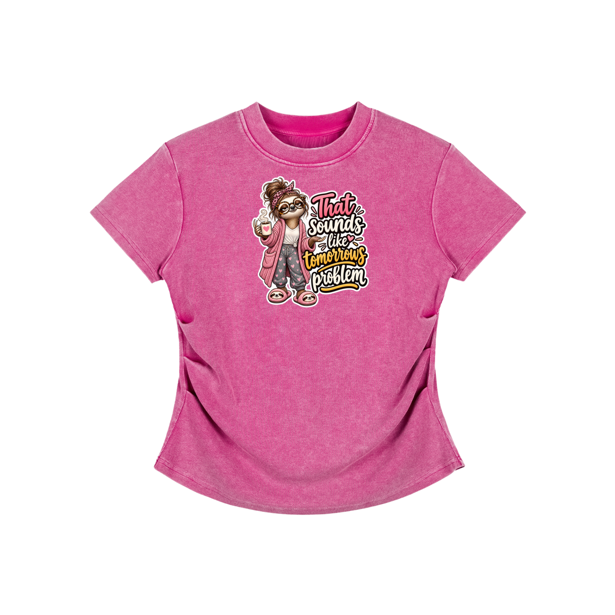 Kassie's Vintage Washed Bodycon Cotton T-Shirt