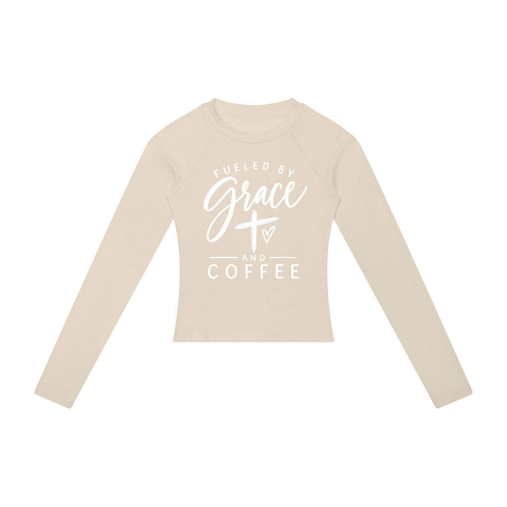 Fueled by Grace & Coffee Women’s Slim Raglan Long Sleeve T-Shirt