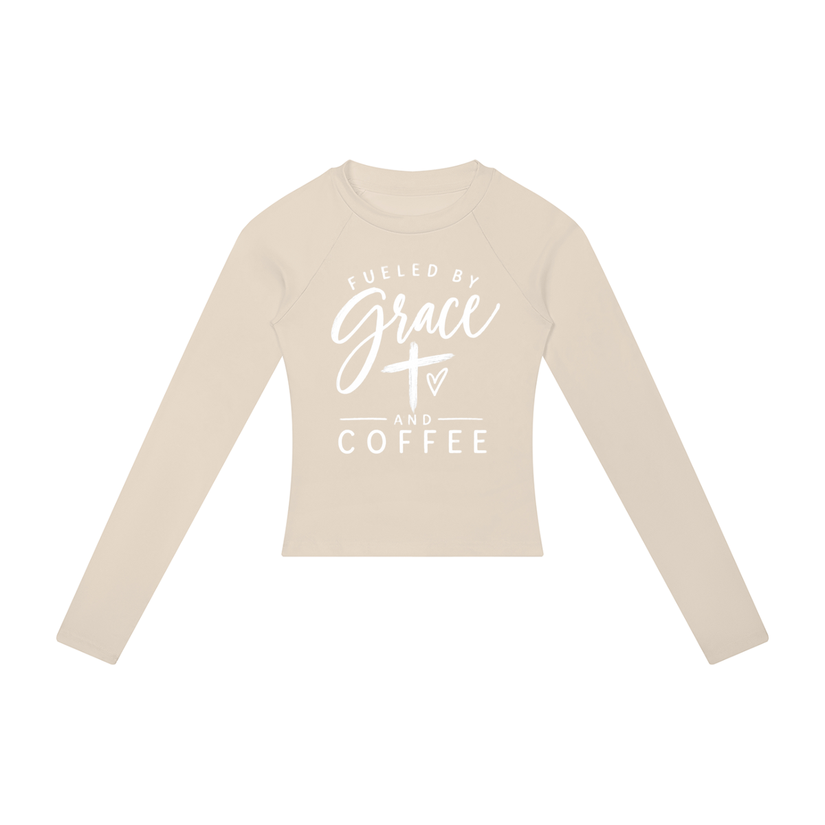 Fueled by Grace & Coffee Women’s Slim Raglan Long Sleeve T-Shirt