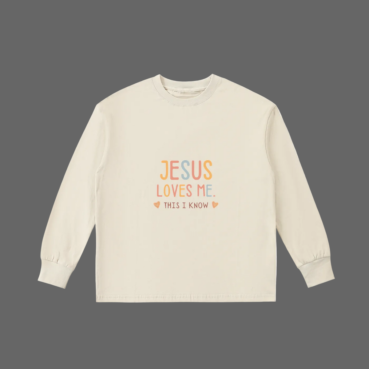Jesus Loves Me Kids' Quick-Dry Cotton Long-Sleeve Tee