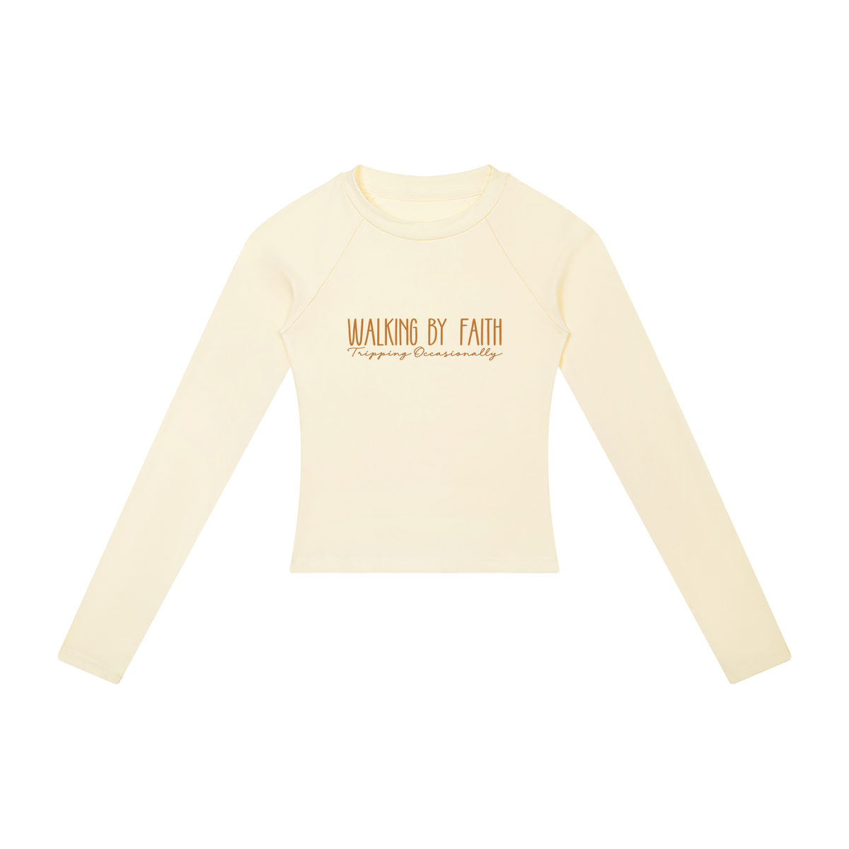 Walking by Faith Women’s Slim Raglan Long Sleeve T-Shirt