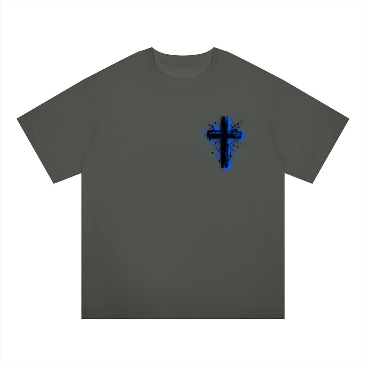 Men's Coloured Splatter Cross Oversized Drop Shoulder T-Shirt