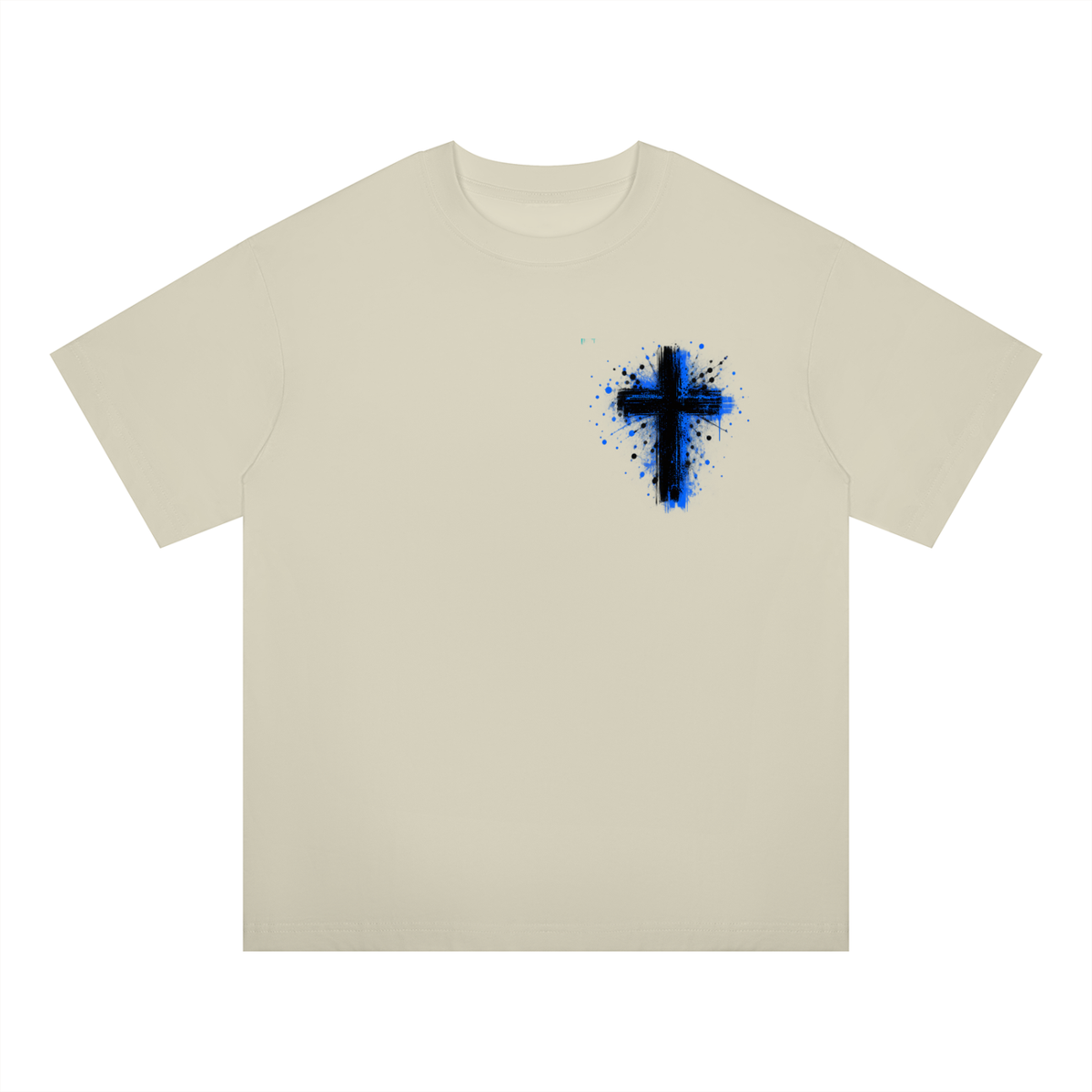 Men's Coloured Splatter Cross Oversized Drop Shoulder T-Shirt