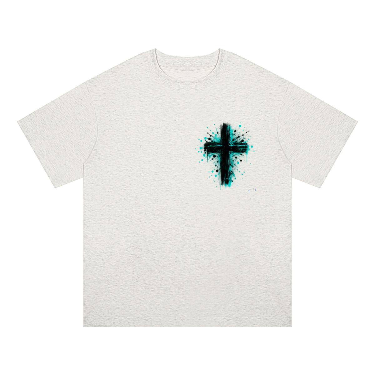 Men's Coloured Splatter Cross Oversized Drop Shoulder T-Shirt