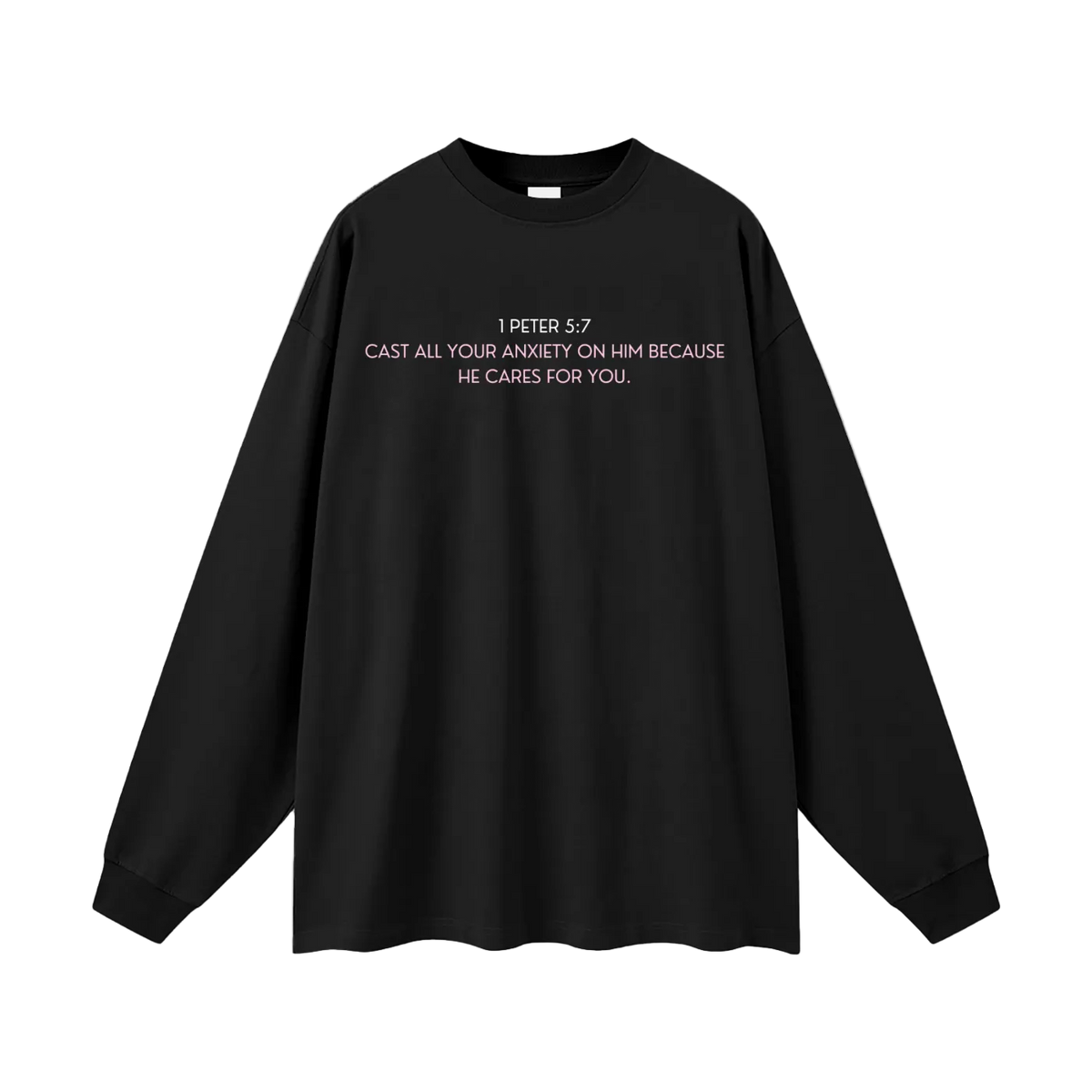 Cast Your Anxiety On Him Oversized Unisex Long Sleeve T-Shirt