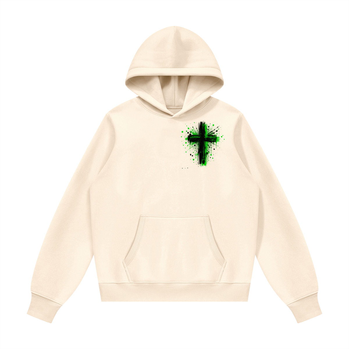 Men's Coloured Splatter Cross Fleece Regular Shoulder Hoodie