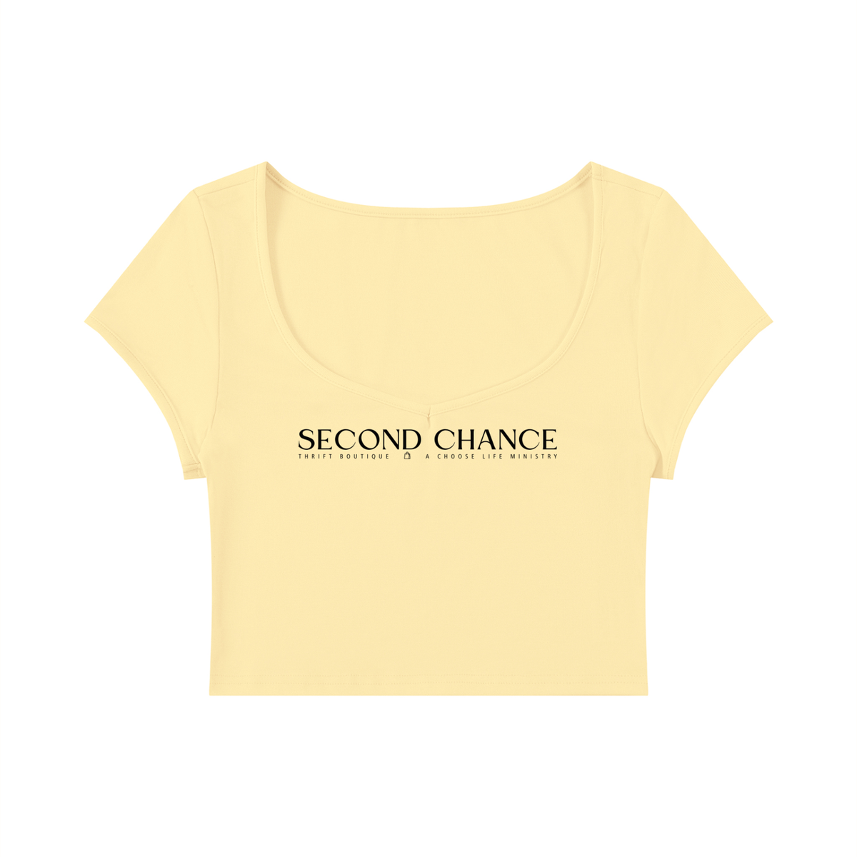 Second Chance Slim Cap Sleeve Crop T-Shirt
