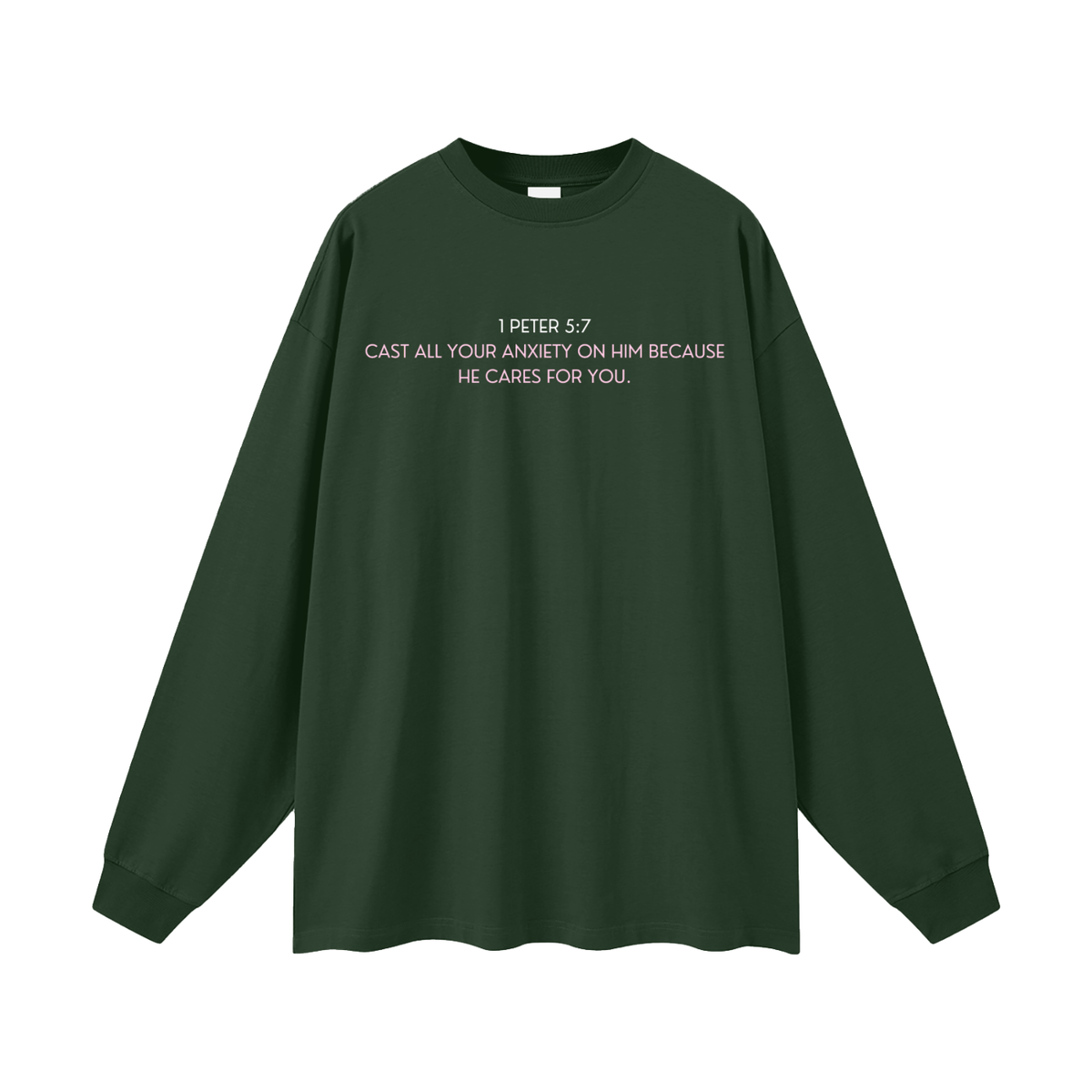 Cast Your Anxiety On Him Oversized Unisex Long Sleeve T-Shirt