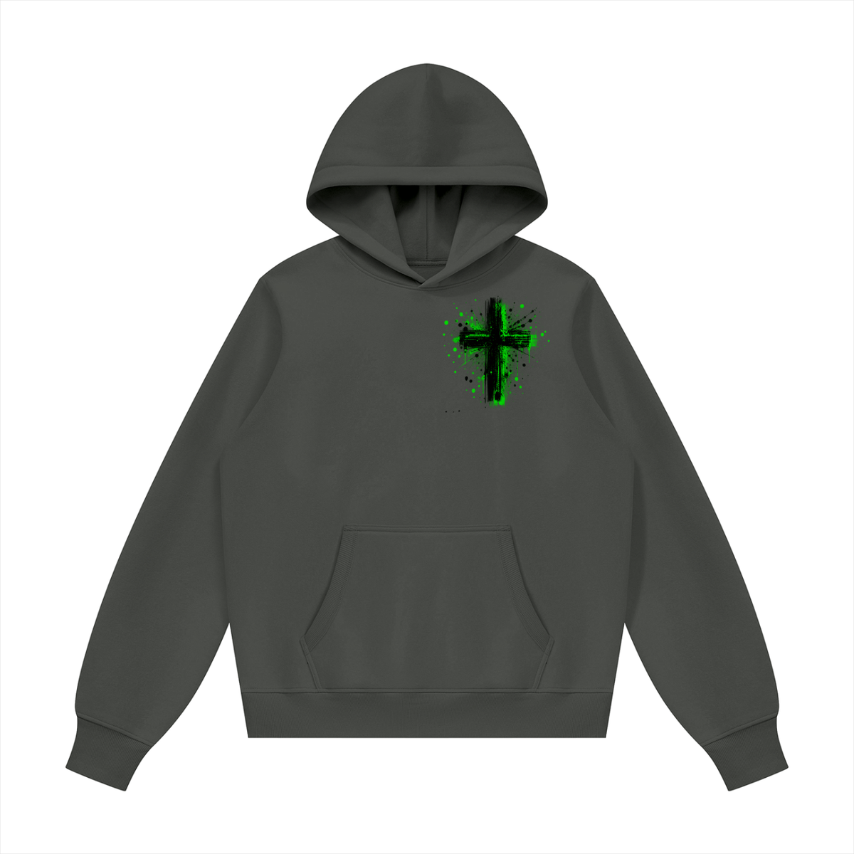 Men's Coloured Splatter Cross Fleece Regular Shoulder Hoodie