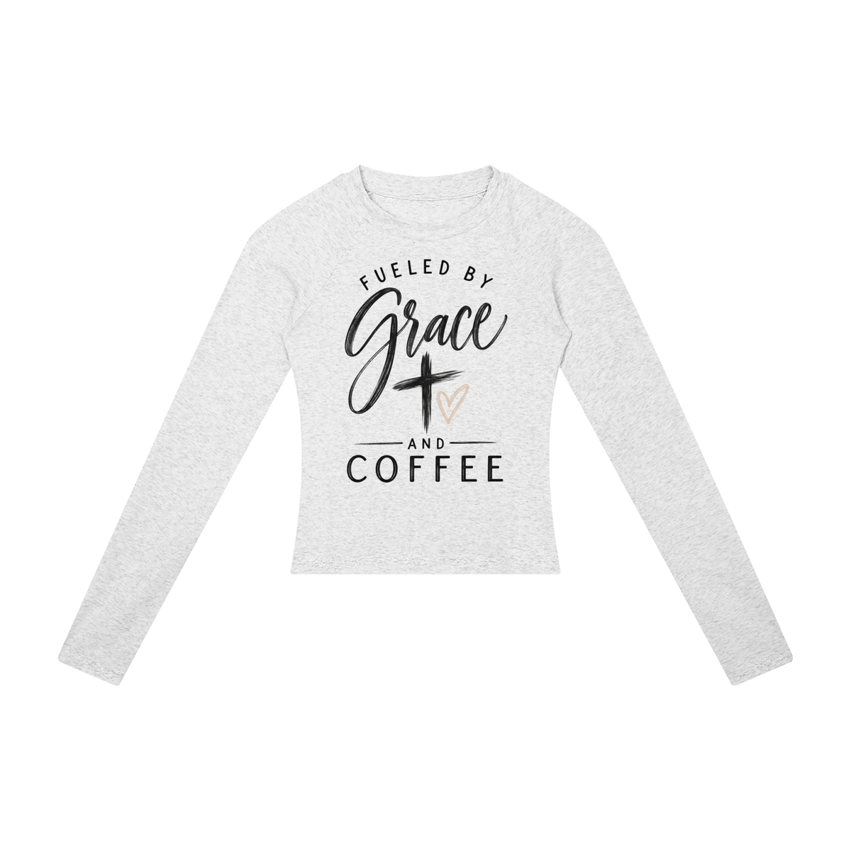 Fueled by Grace & Coffee Women’s Slim Raglan Long Sleeve T-Shirt
