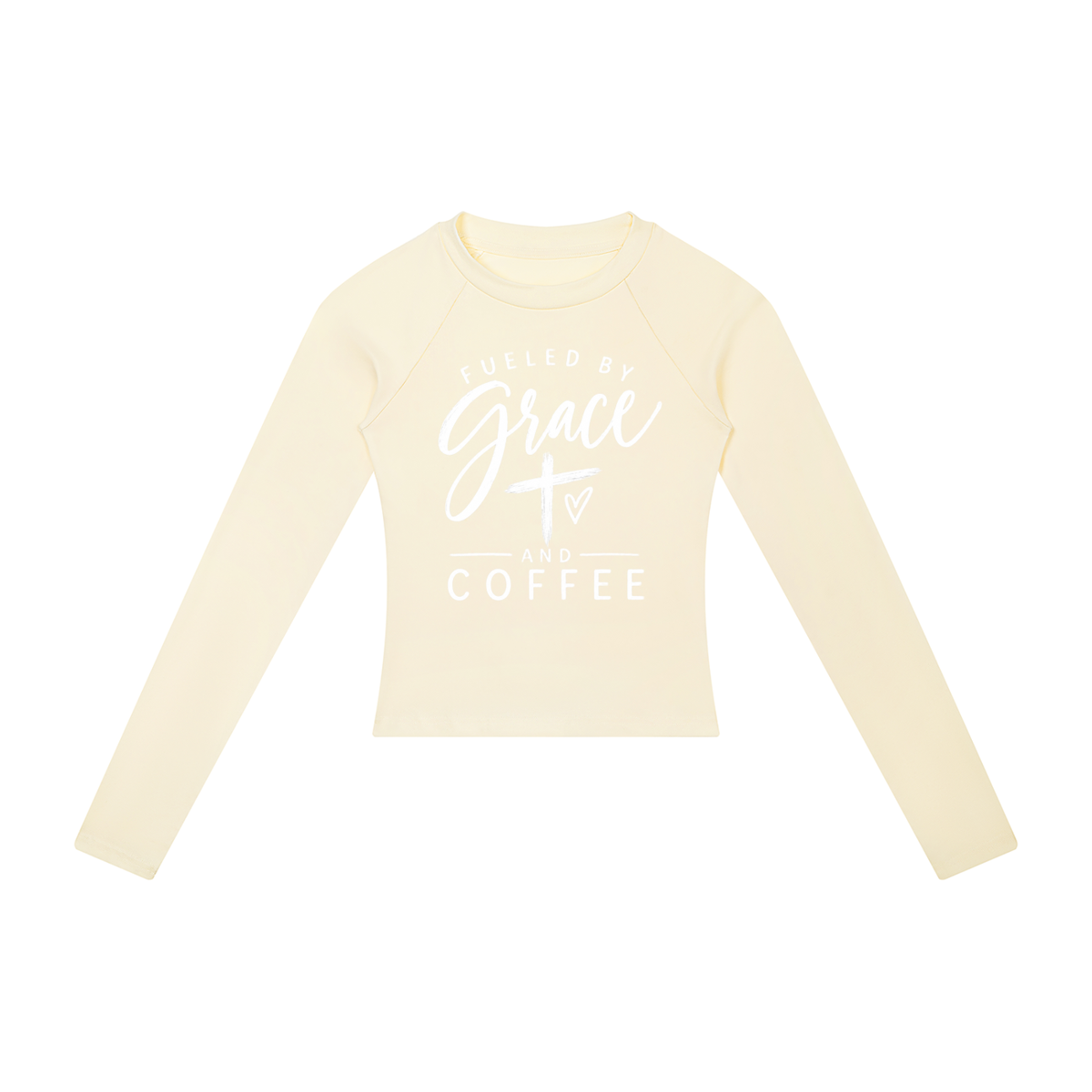 Fueled by Grace & Coffee Women’s Slim Raglan Long Sleeve T-Shirt
