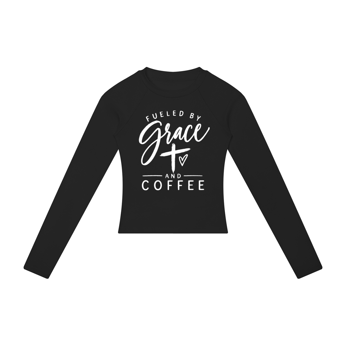 Fueled by Grace & Coffee Women’s Slim Raglan Long Sleeve T-Shirt