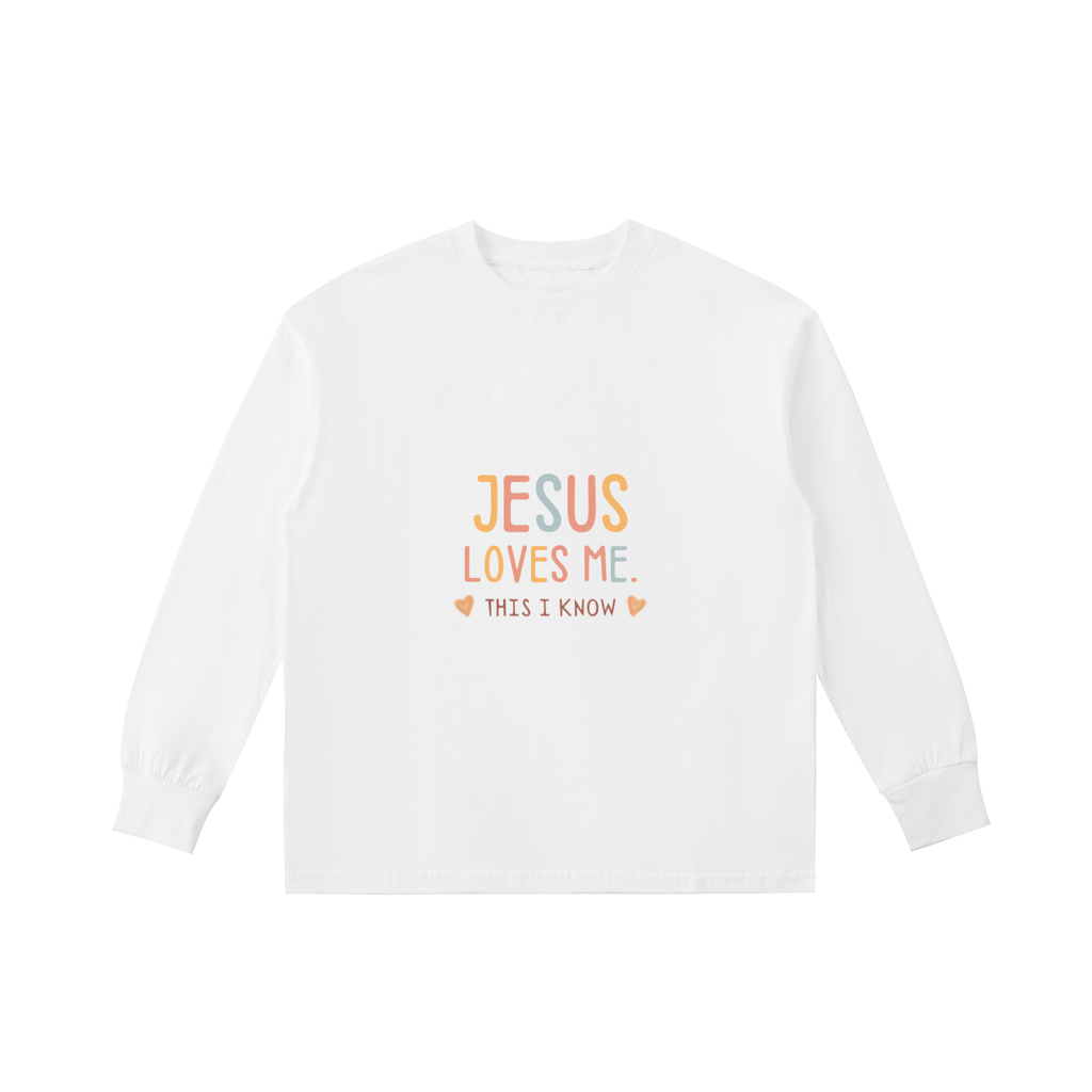 Jesus Loves Me Kids' Quick-Dry Cotton Long-Sleeve Tee