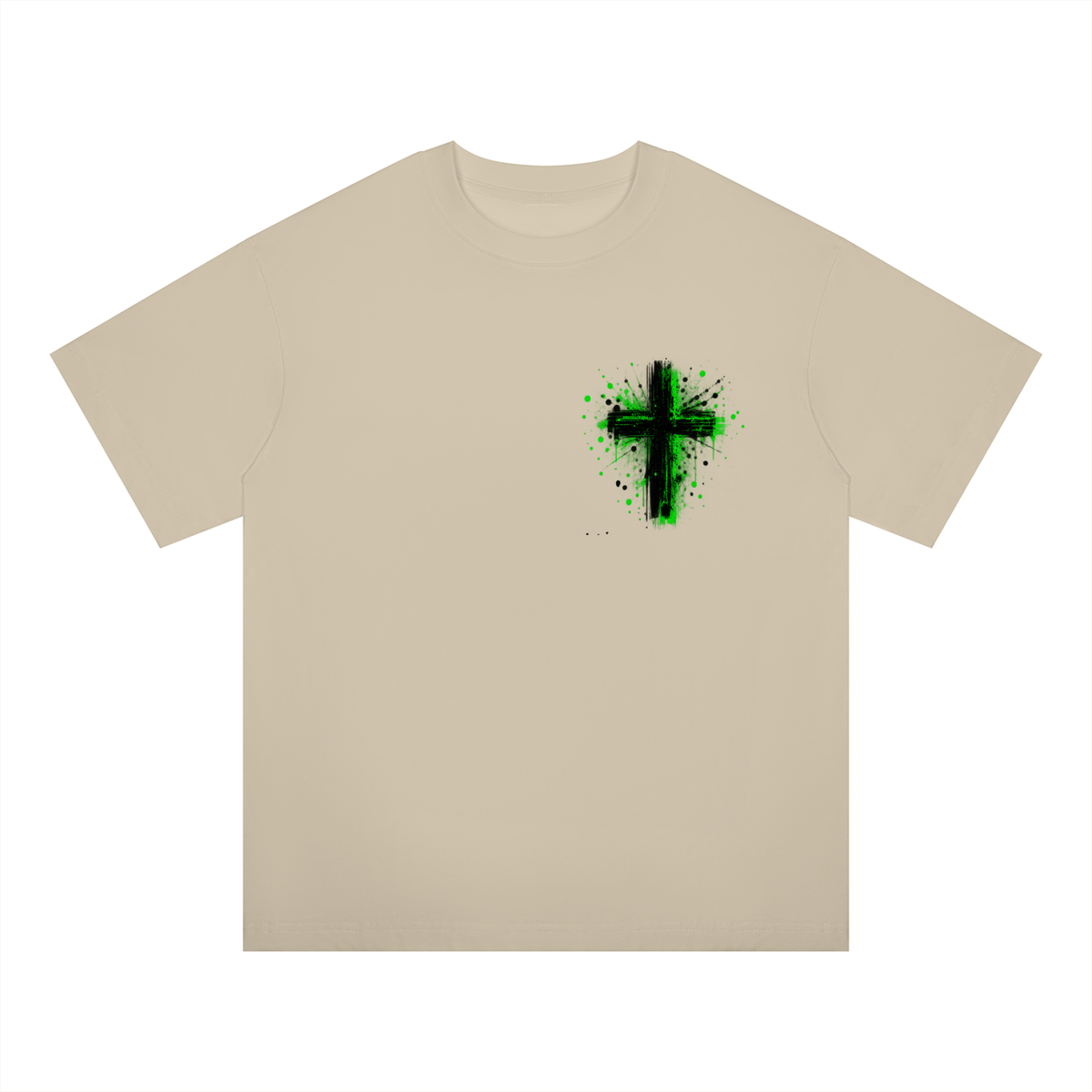 Men's Coloured Splatter Cross Oversized Drop Shoulder T-Shirt