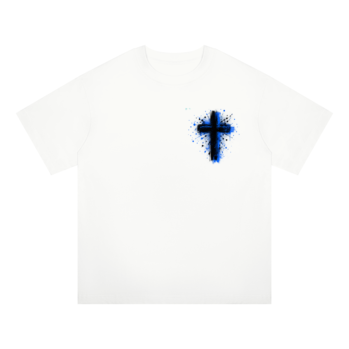 Men's Coloured Splatter Cross Oversized Drop Shoulder T-Shirt