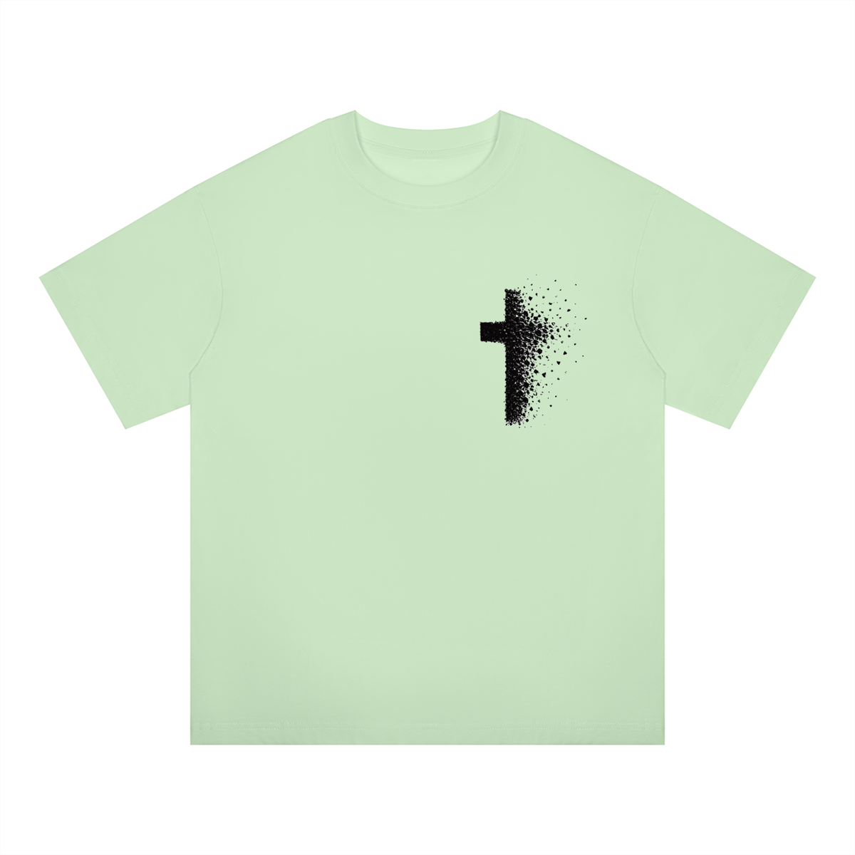 Men's Pixilated Cross Oversized Drop Shoulder T-Shirt