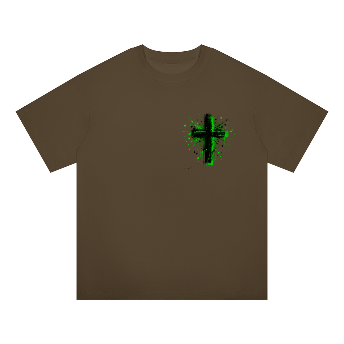 Men's Coloured Splatter Cross Oversized Drop Shoulder T-Shirt