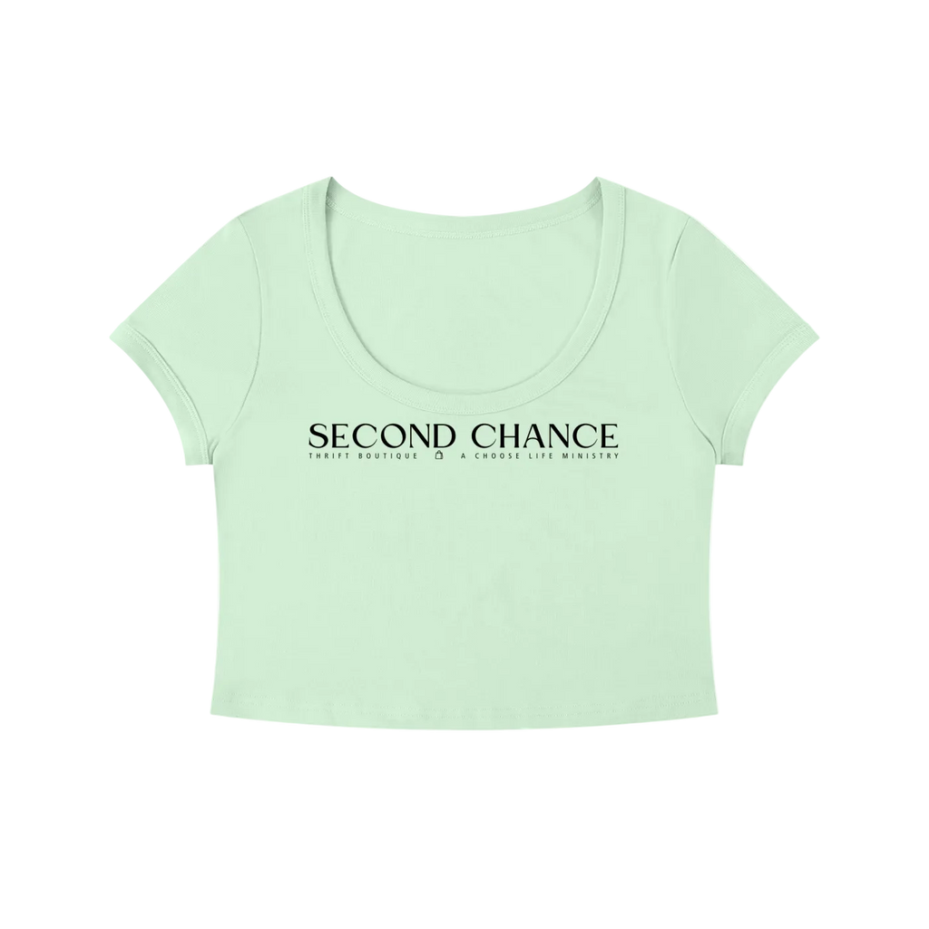 Second Chance Solid Color Slim Crop T-Shirt