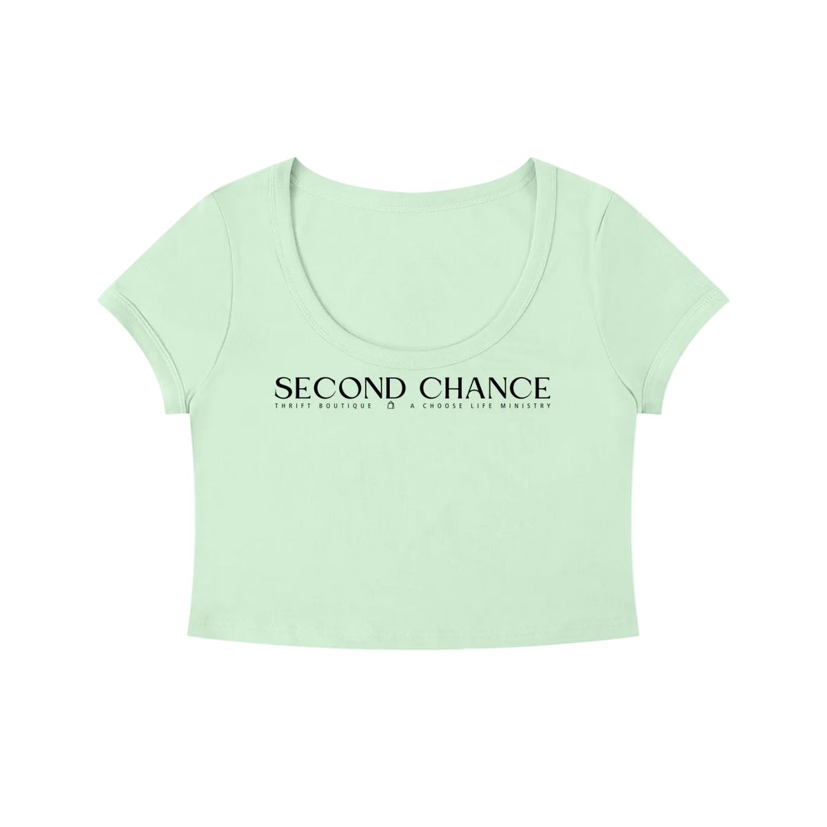 Second Chance Solid Color Slim Crop T-Shirt