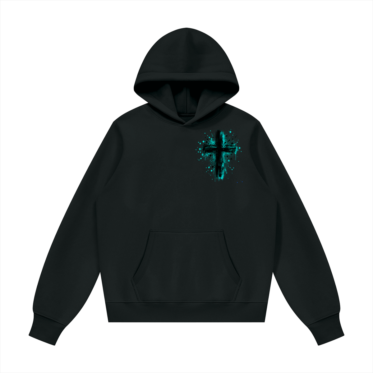 Men's Coloured Splatter Cross Fleece Regular Shoulder Hoodie