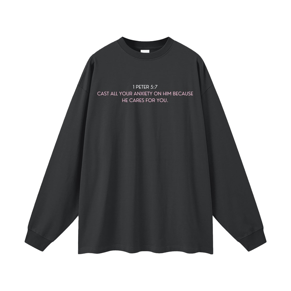 Cast Your Anxiety On Him Oversized Unisex Long Sleeve T-Shirt