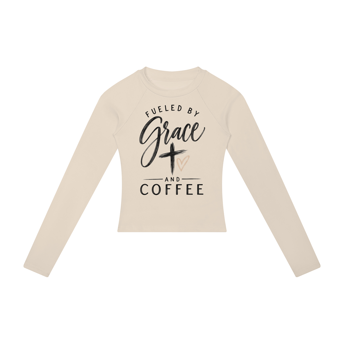 Fueled by Grace & Coffee Women’s Slim Raglan Long Sleeve T-Shirt