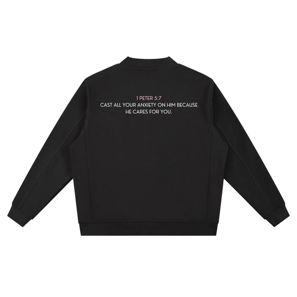 Cast Your Anxiety On Him Essential Heavyweight Sweat Cardigan
