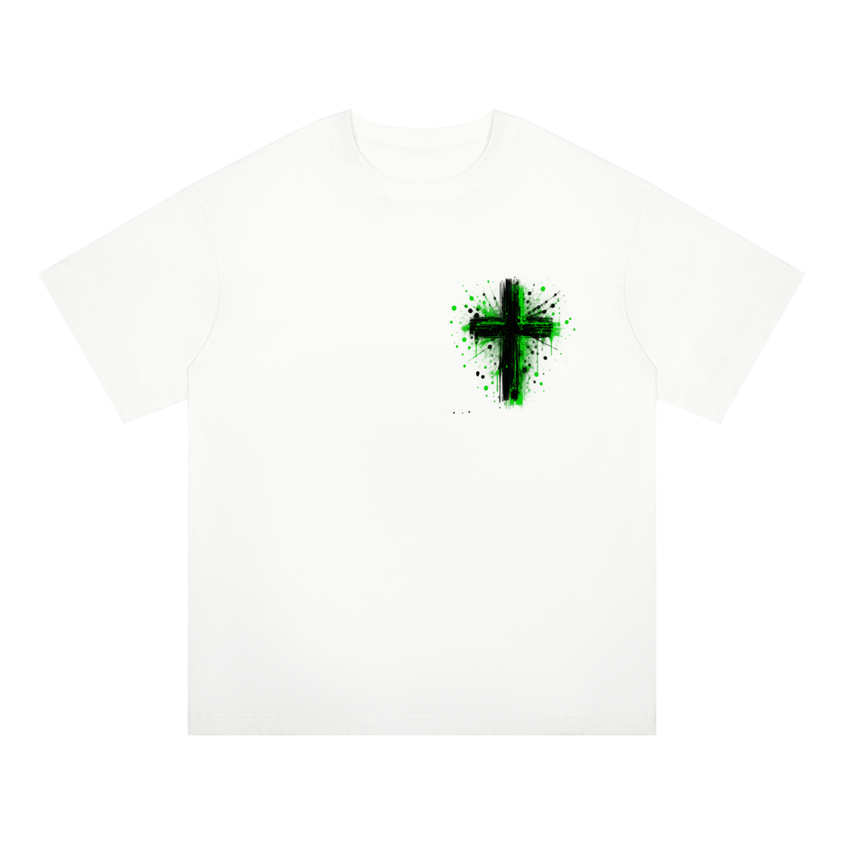 Men's Coloured Splatter Cross Oversized Drop Shoulder T-Shirt