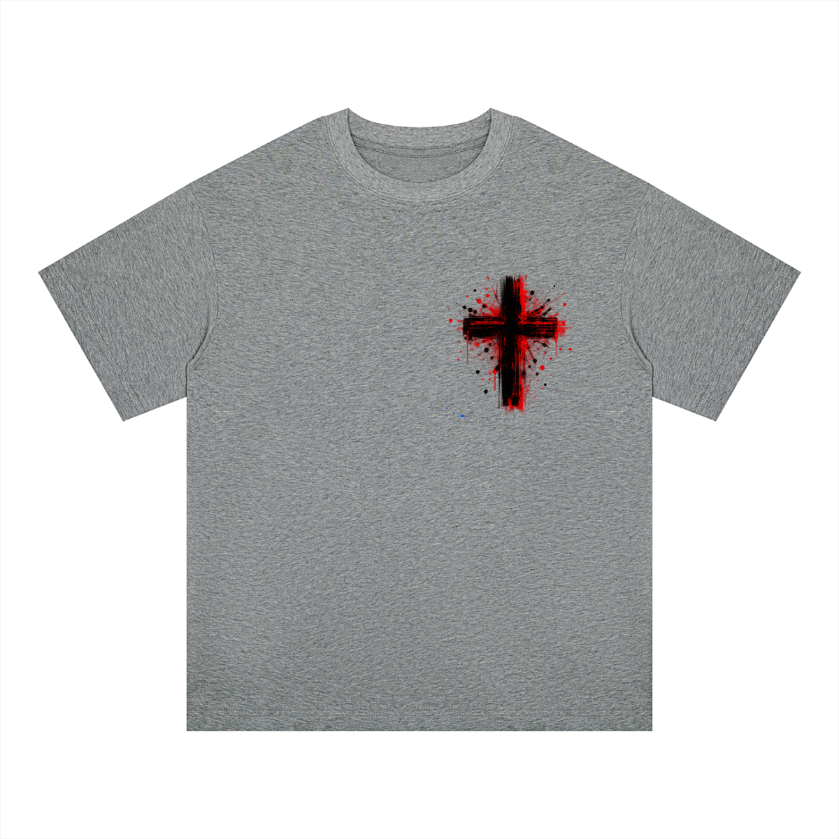 Men's Coloured Splatter Cross Oversized Drop Shoulder T-Shirt