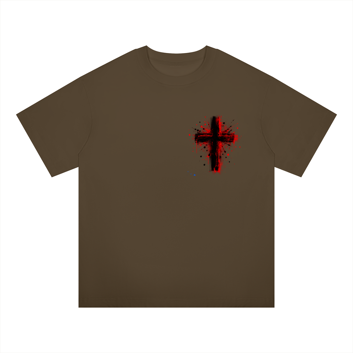 Men's Coloured Splatter Cross Oversized Drop Shoulder T-Shirt