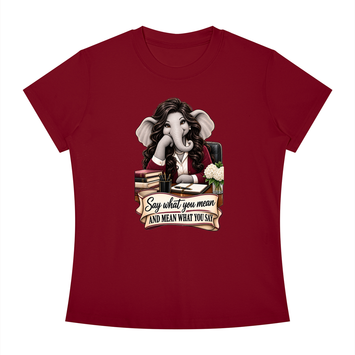 Linda's Say What You Mean Women's Slim Fit Crewneck T-Shirt