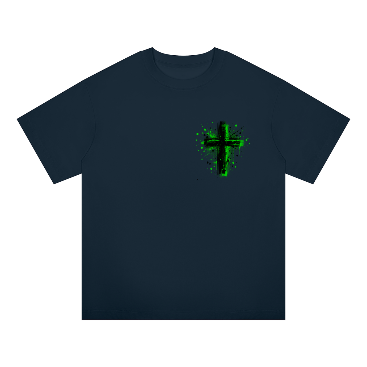 Men's Coloured Splatter Cross Oversized Drop Shoulder T-Shirt