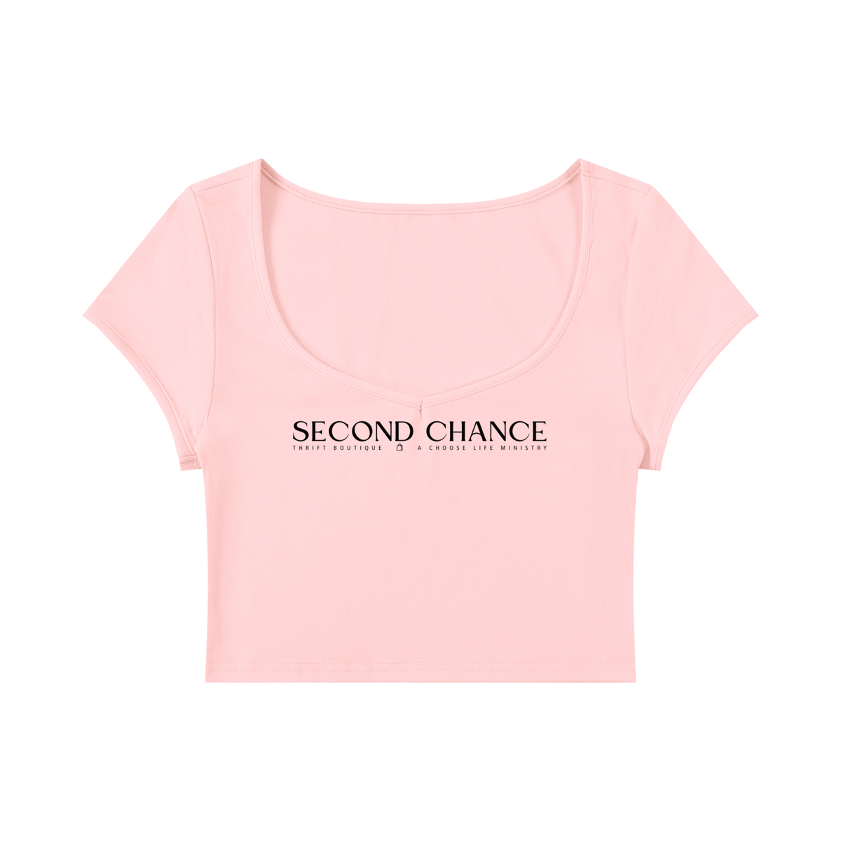 Second Chance Slim Cap Sleeve Crop T-Shirt