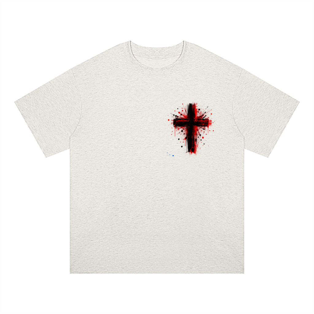Men's Coloured Splatter Cross Oversized Drop Shoulder T-Shirt
