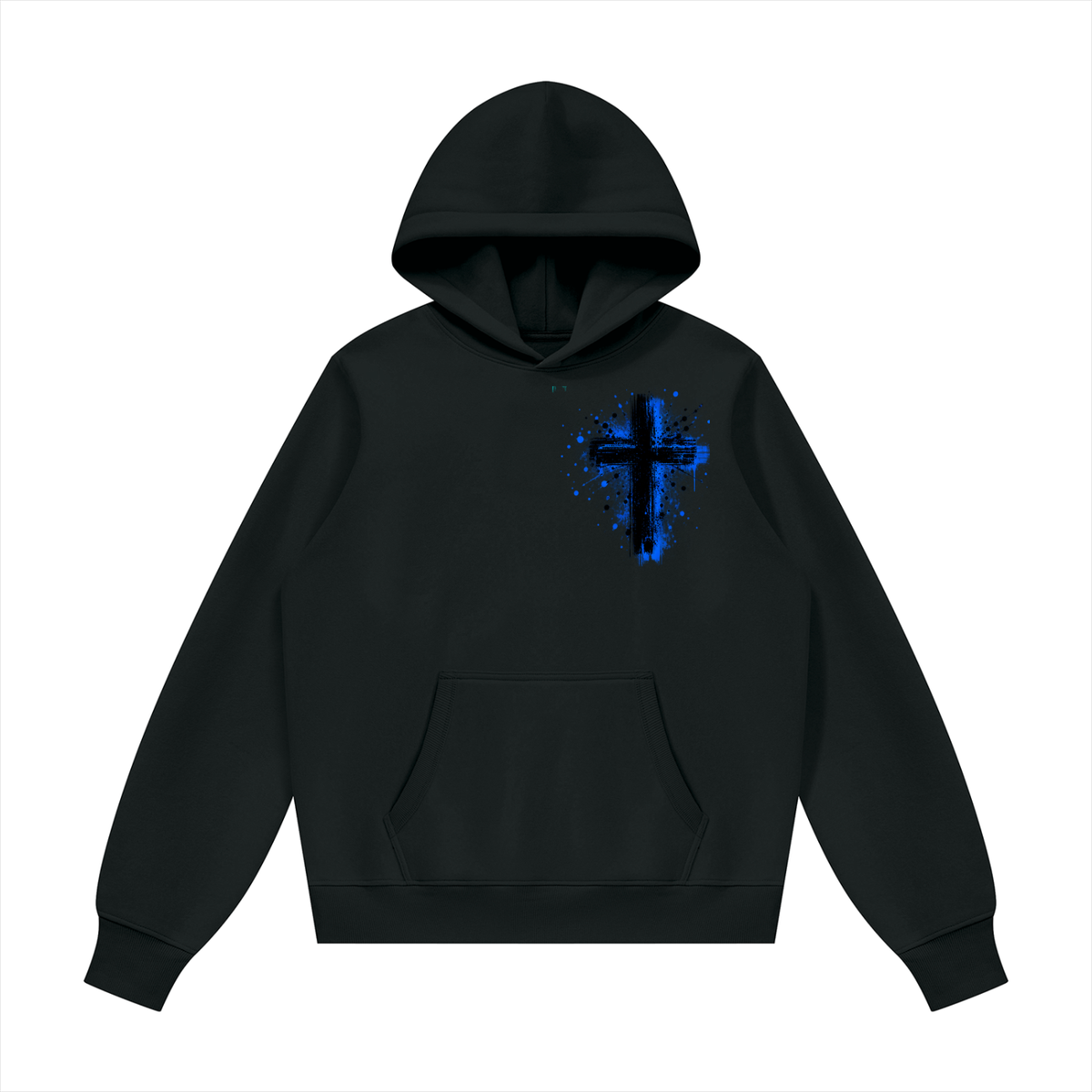 Men's Coloured Splatter Cross Fleece Regular Shoulder Hoodie