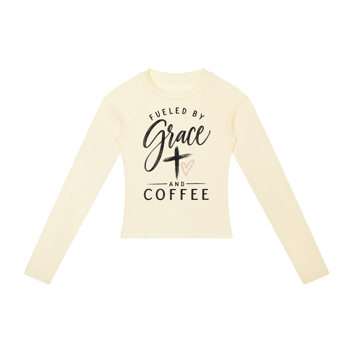 Fueled by Grace & Coffee Women’s Slim Raglan Long Sleeve T-Shirt