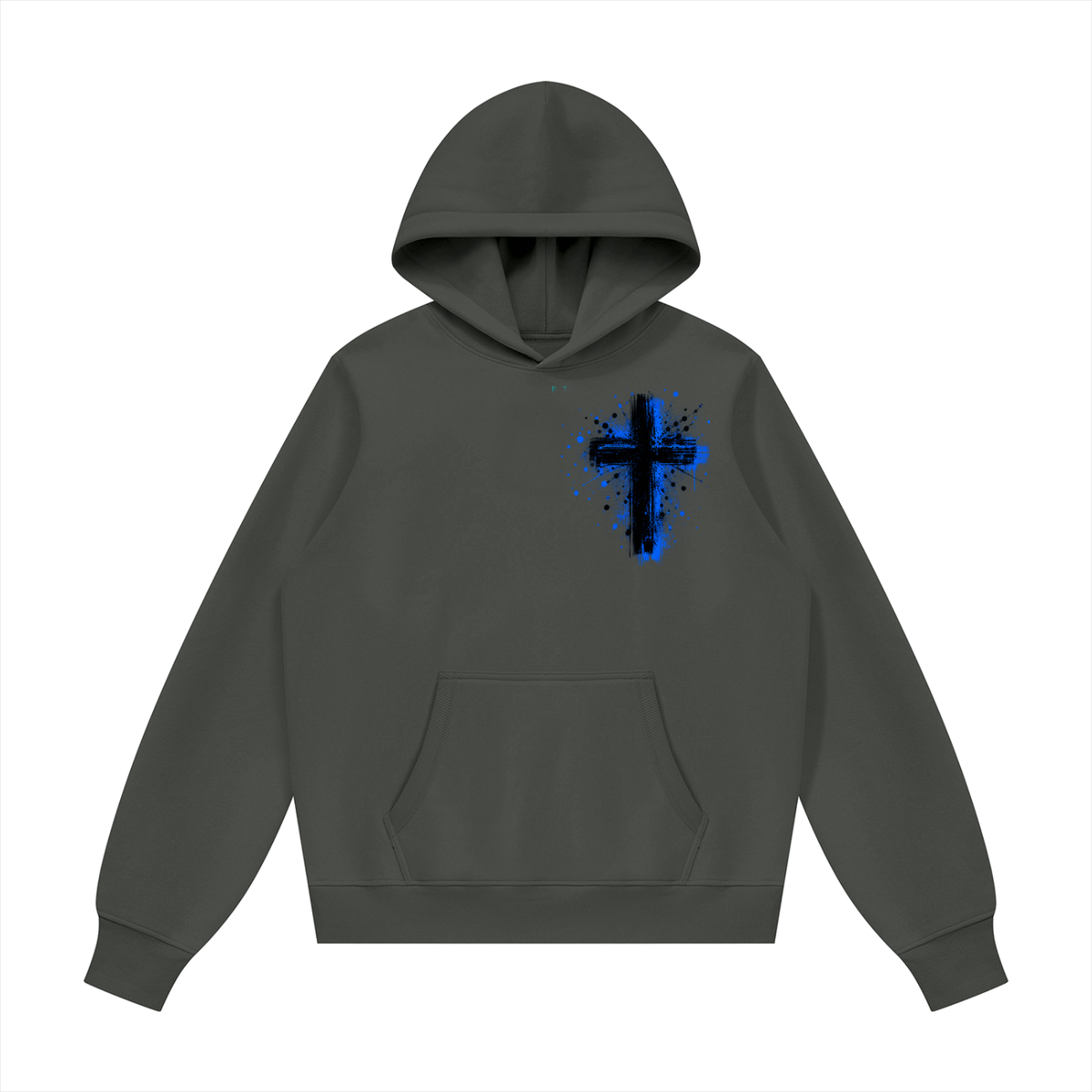 Men's Coloured Splatter Cross Fleece Regular Shoulder Hoodie