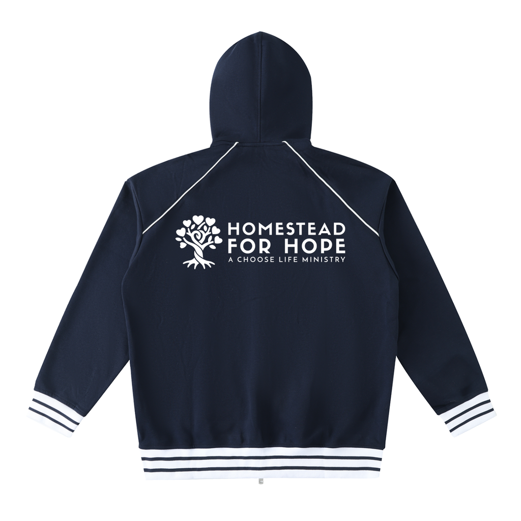Choose Life Ministry Striped Trim Zip-Up Hoodie