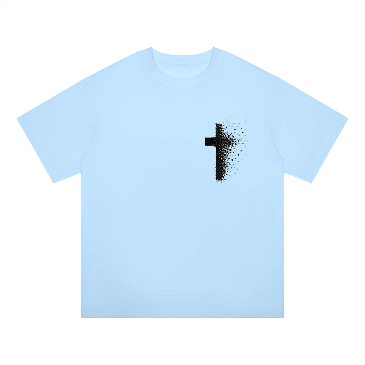 Men's Pixilated Cross Oversized Drop Shoulder T-Shirt