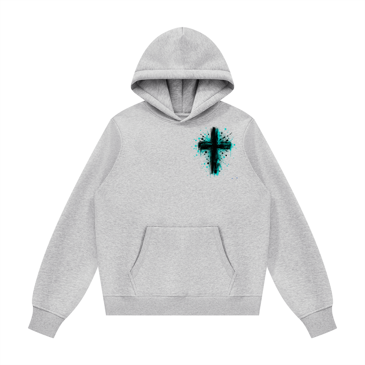 Men's Coloured Splatter Cross Fleece Regular Shoulder Hoodie