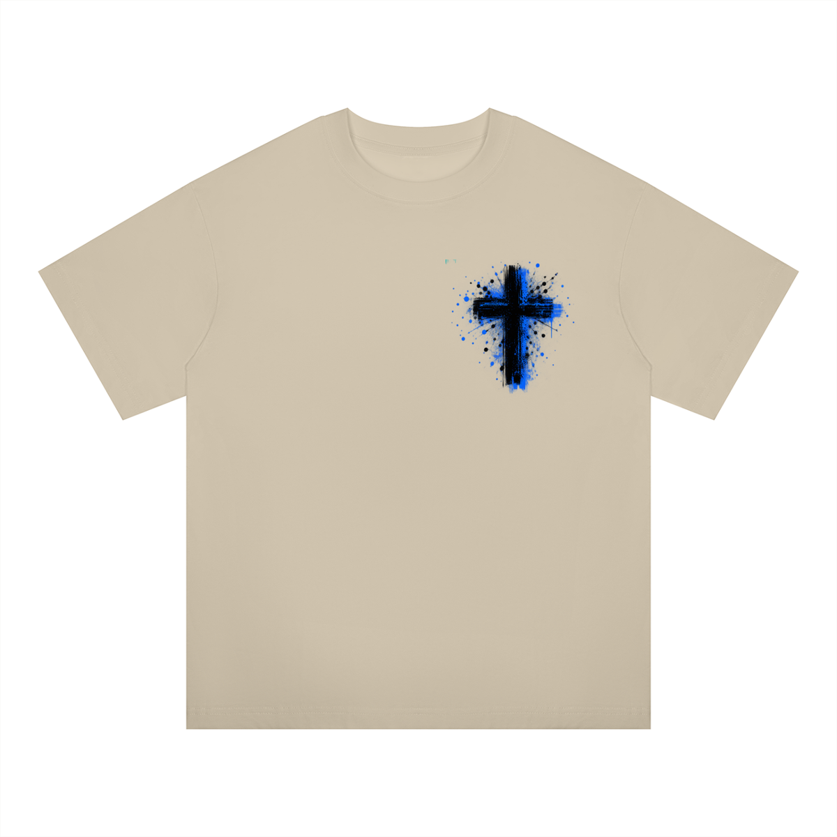 Men's Coloured Splatter Cross Oversized Drop Shoulder T-Shirt