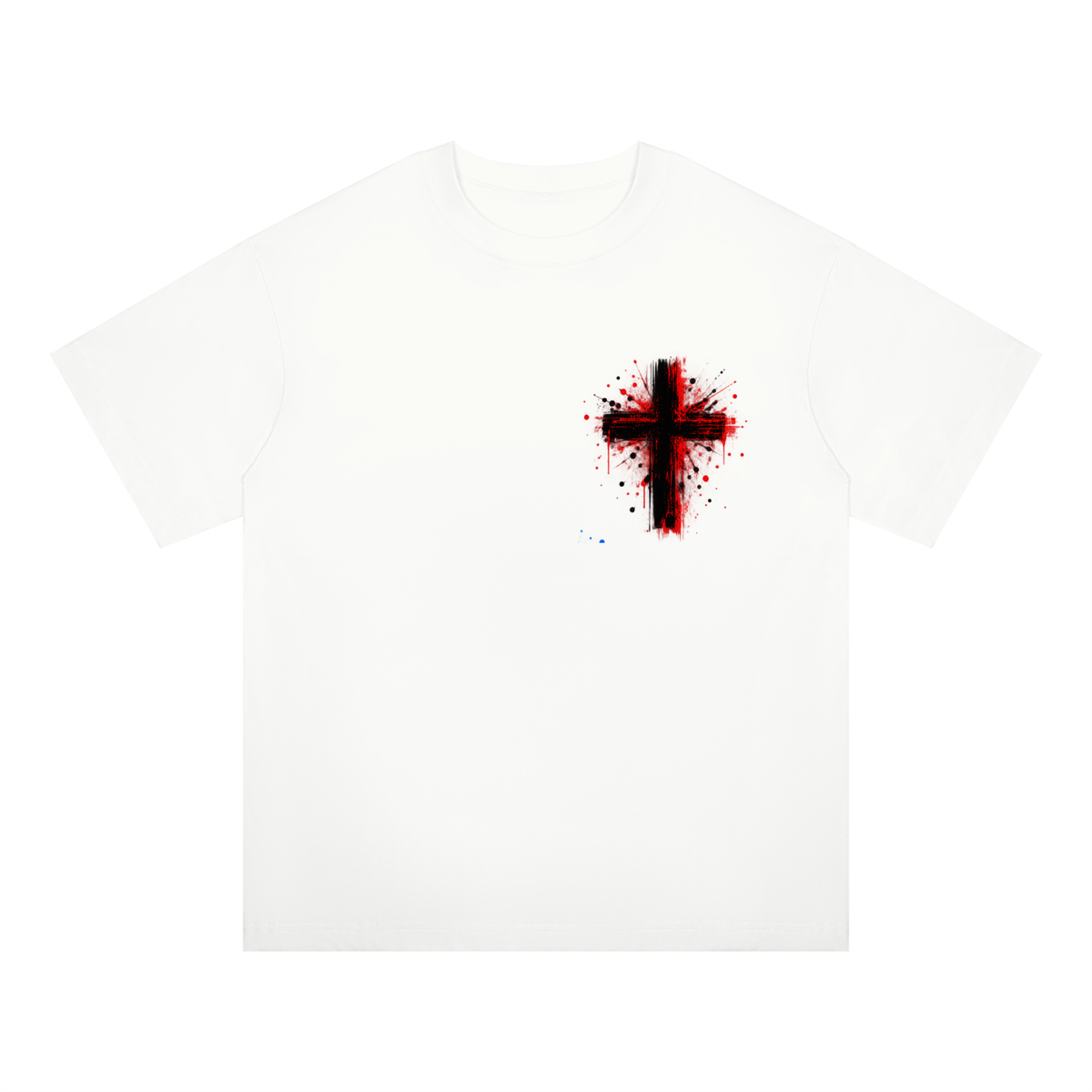 Men's Coloured Splatter Cross Oversized Drop Shoulder T-Shirt