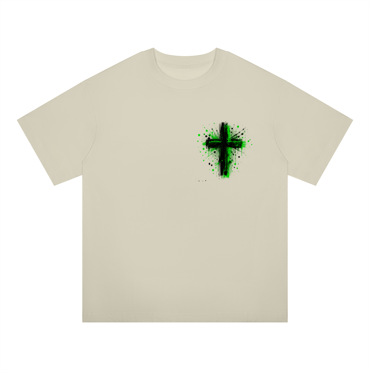 Men's Coloured Splatter Cross Oversized Drop Shoulder T-Shirt