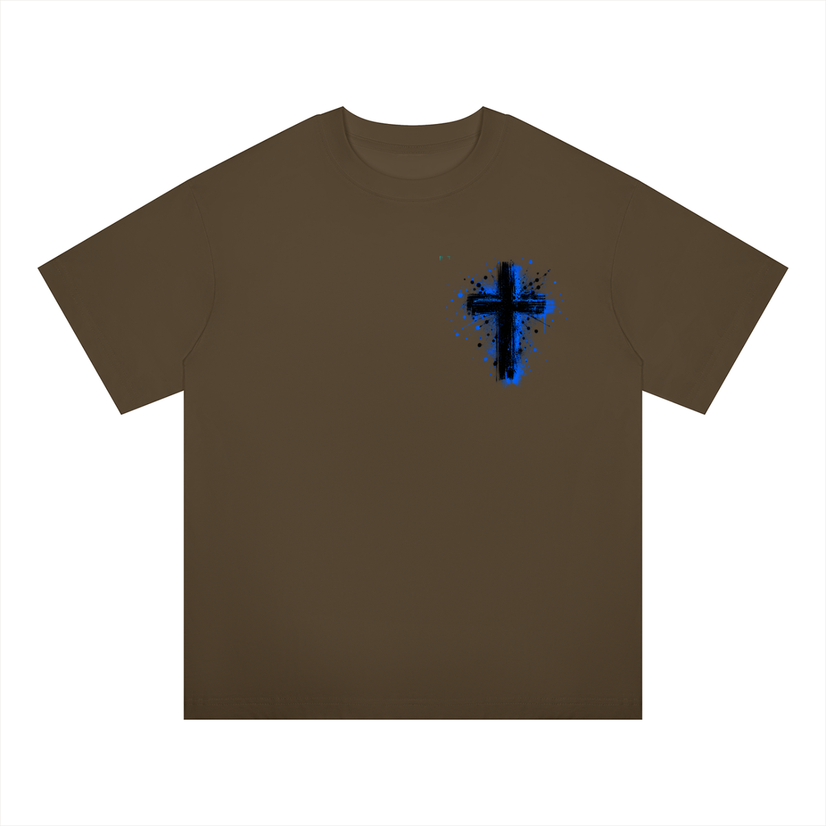 Men's Coloured Splatter Cross Oversized Drop Shoulder T-Shirt